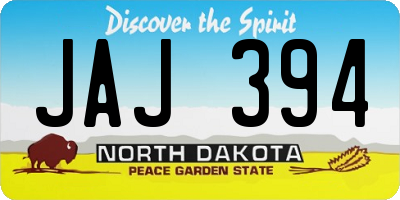 ND license plate JAJ394