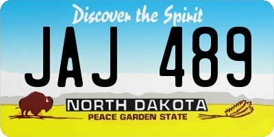 ND license plate JAJ489