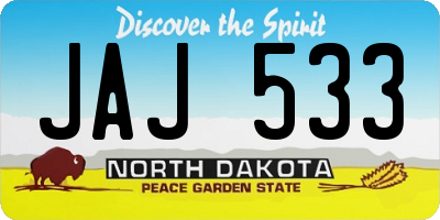 ND license plate JAJ533