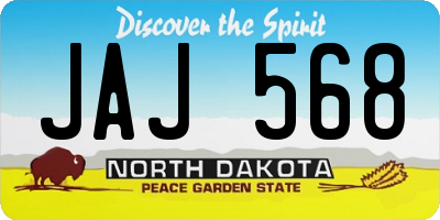 ND license plate JAJ568