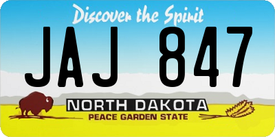 ND license plate JAJ847