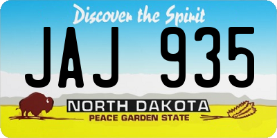 ND license plate JAJ935
