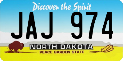 ND license plate JAJ974