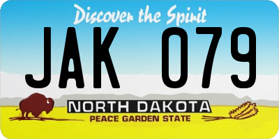 ND license plate JAK079