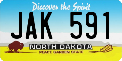 ND license plate JAK591