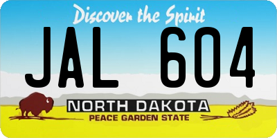 ND license plate JAL604