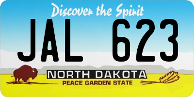 ND license plate JAL623
