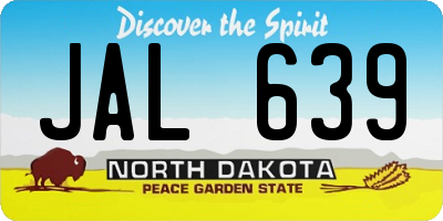 ND license plate JAL639