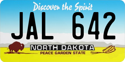 ND license plate JAL642