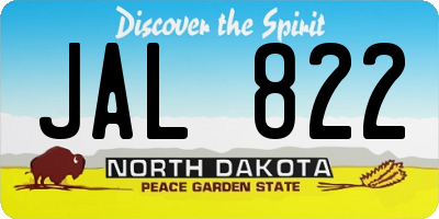 ND license plate JAL822