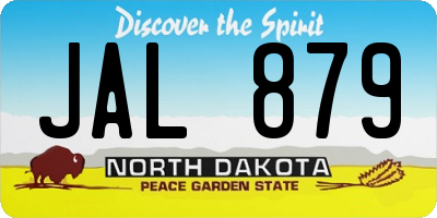ND license plate JAL879