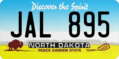 ND license plate JAL895