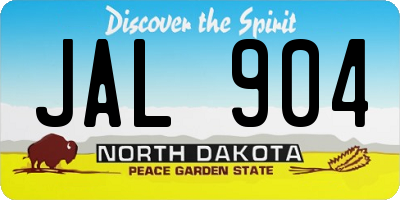 ND license plate JAL904