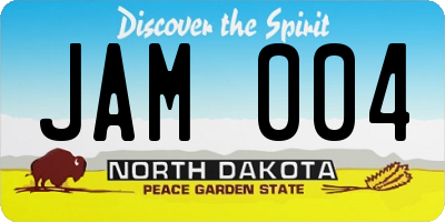 ND license plate JAM004