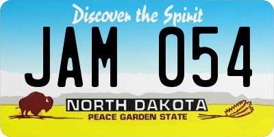 ND license plate JAM054
