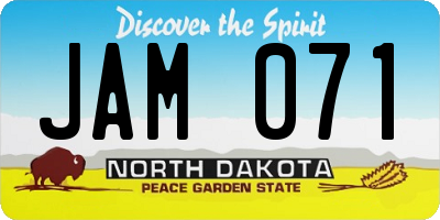 ND license plate JAM071