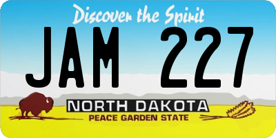 ND license plate JAM227
