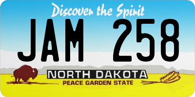 ND license plate JAM258