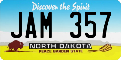 ND license plate JAM357