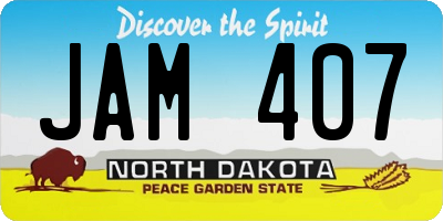 ND license plate JAM407