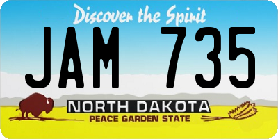 ND license plate JAM735