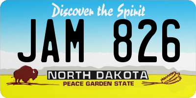 ND license plate JAM826