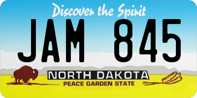 ND license plate JAM845