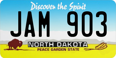 ND license plate JAM903