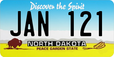ND license plate JAN121