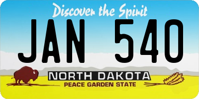 ND license plate JAN540