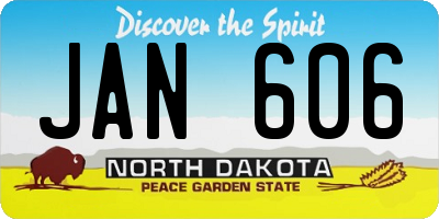 ND license plate JAN606