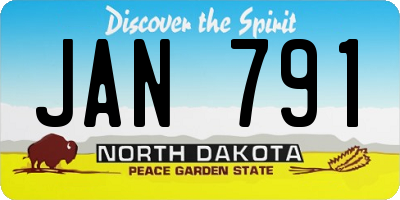 ND license plate JAN791