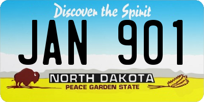 ND license plate JAN901