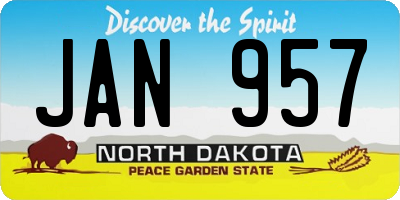 ND license plate JAN957