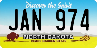 ND license plate JAN974