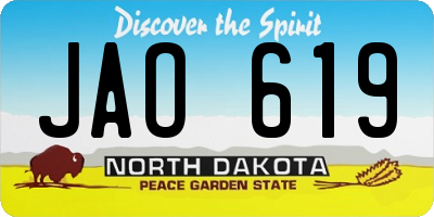 ND license plate JAO619