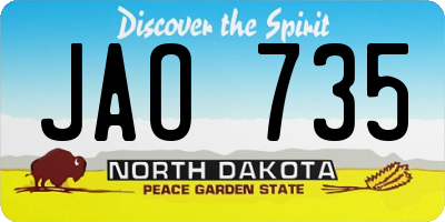 ND license plate JAO735