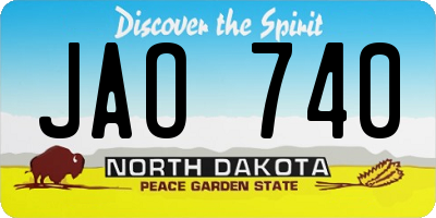 ND license plate JAO740