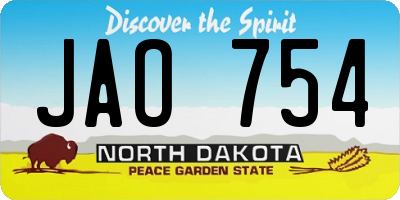 ND license plate JAO754