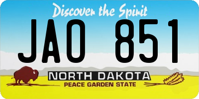 ND license plate JAO851