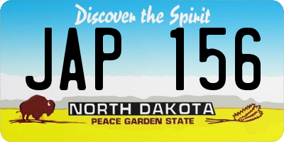 ND license plate JAP156