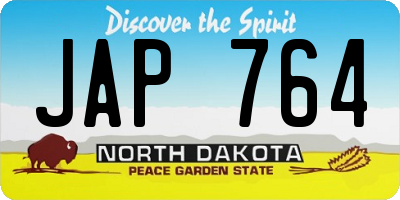ND license plate JAP764