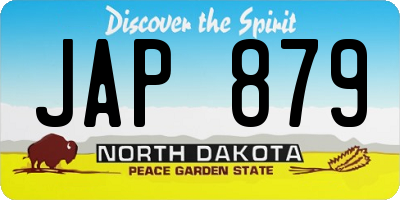 ND license plate JAP879