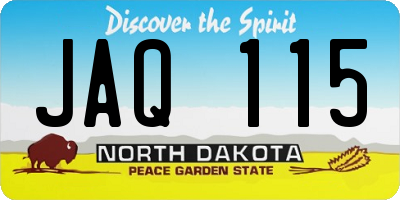 ND license plate JAQ115