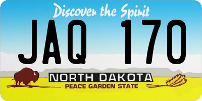ND license plate JAQ170