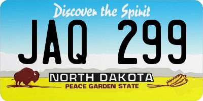 ND license plate JAQ299