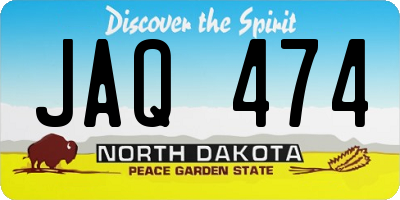 ND license plate JAQ474