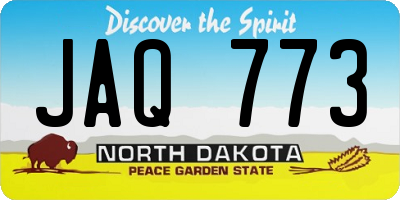 ND license plate JAQ773