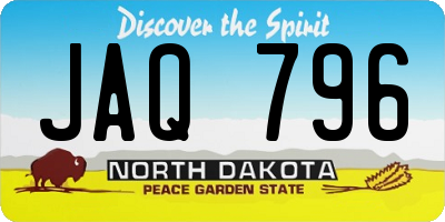 ND license plate JAQ796