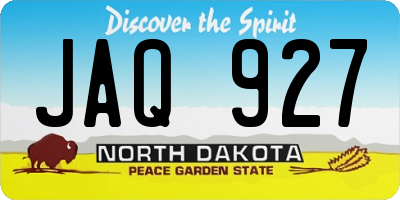 ND license plate JAQ927
